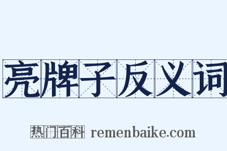 亮牌子反义词是什么意思的图片